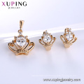 64577 Xuping jewelry set for women pendant and earring noble 18k gold covering two pieces set